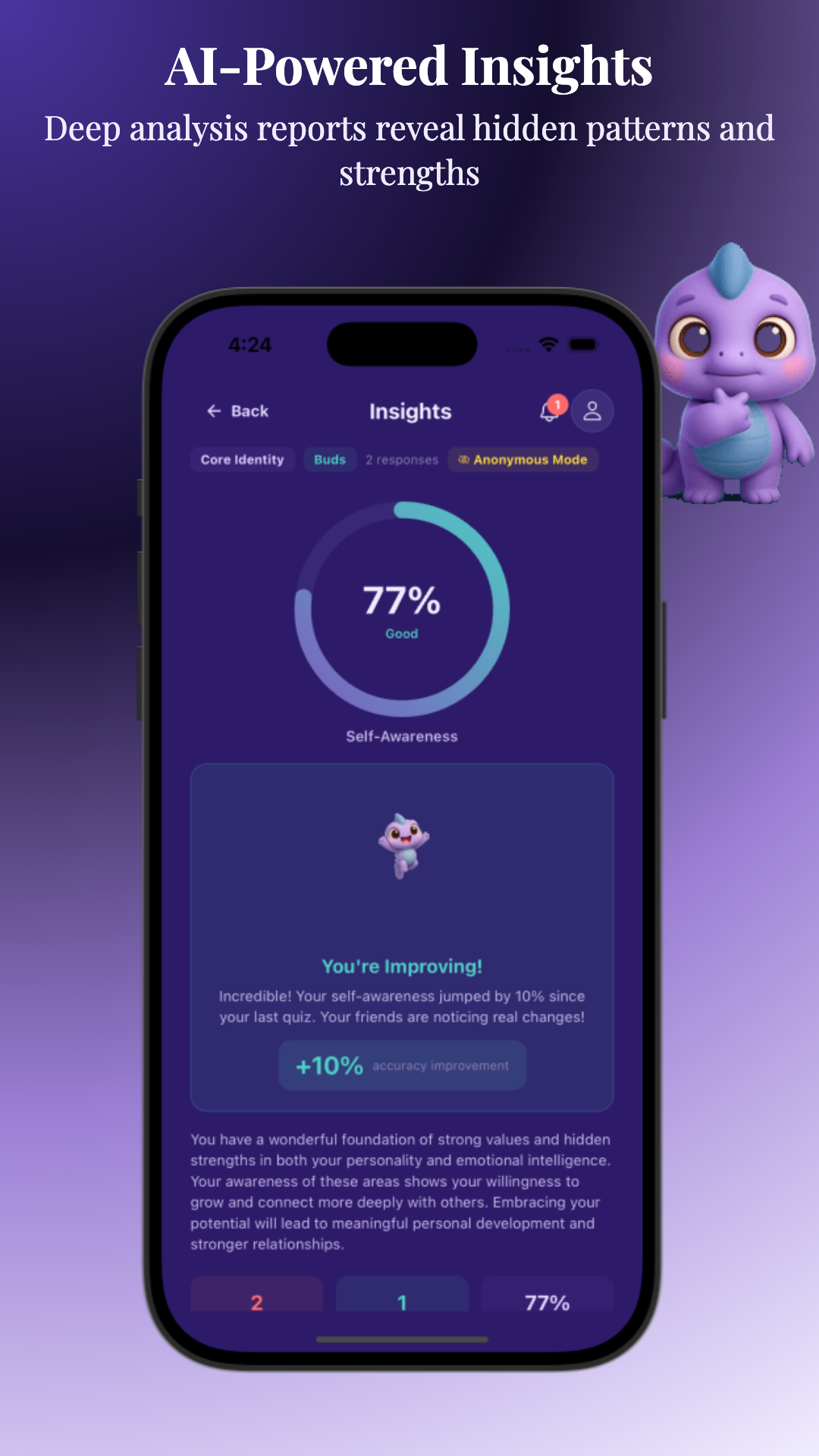 Self-awareness insights and improvement feedback